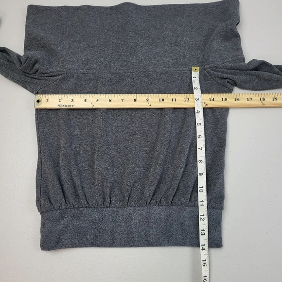 Privacy Please Top Off The Shoulder Charcoal Gray Knit Top Blouse Sz XS - Picture 8 of 10